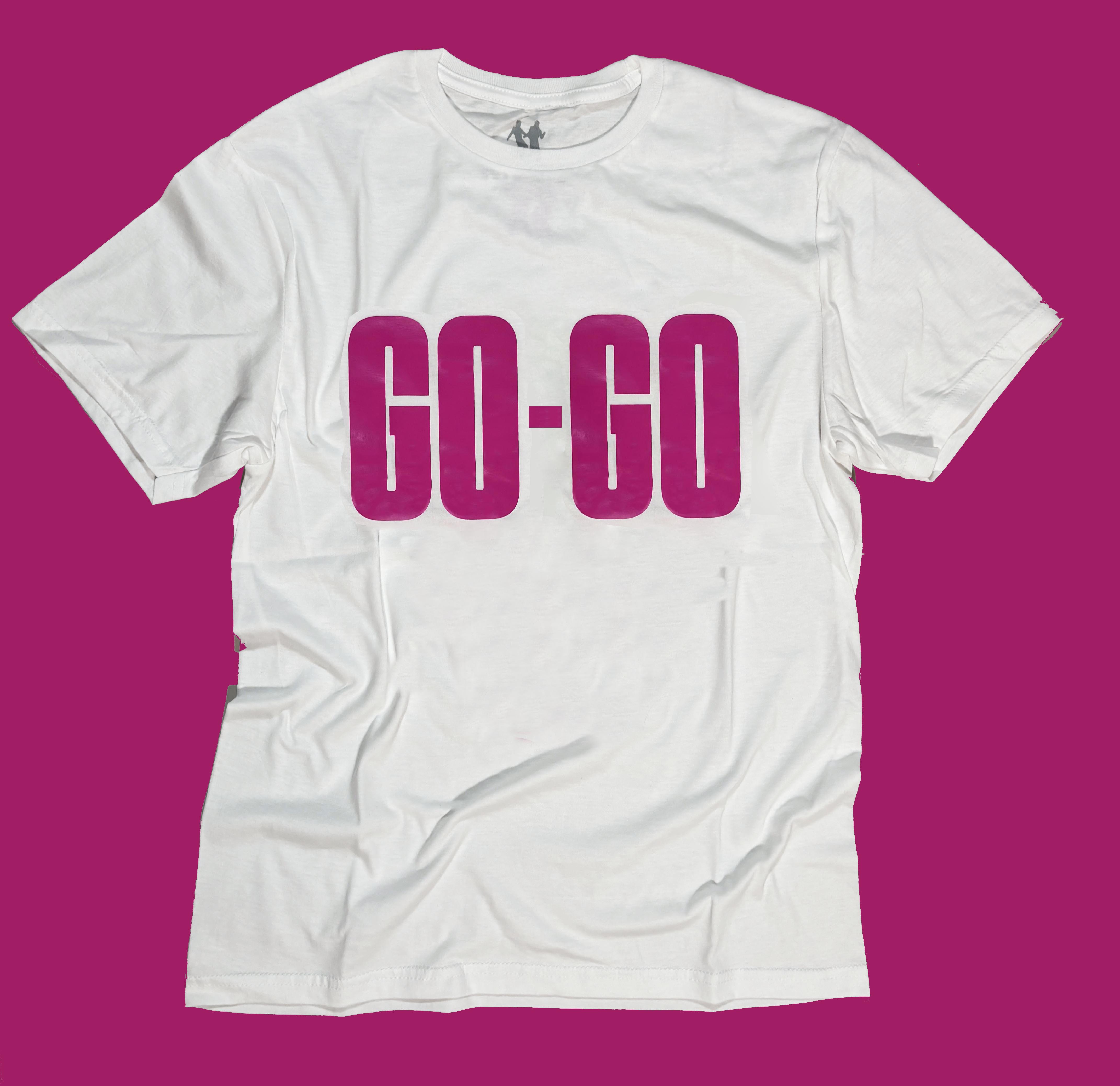 Go-Go T-Shirt white with Pink Text